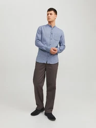 JACK & JONES Hemd JJEBand Komfort Fit Freizeithemd blaumeliert