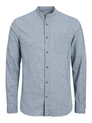 JACK & JONES Hemd JJEBand Komfort Fit Freizeithemd blaumeliert