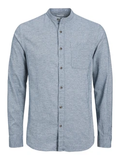JACK & JONES Hemd JJEBand Komfort Fit Freizeithemd blaumeliert