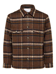 Jacke 'SLHARCHIVE' creme / navy / dunkelbraun