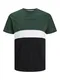 JACK & JONES T-Shirt 'JJEReid' dunkelgrn / schwarz / wei