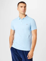 GANT Poloshirt Regular Shield Pique Polo hellblau/rot/wei