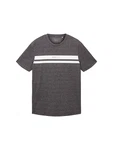 TOM TAILOR DENIM T-Shirt mit Print und Logoprint schwarzmeliert/weiß