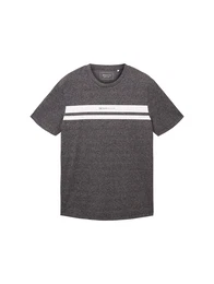 T-Shirt schwarzmeliert / wei