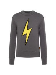 Pullover 'Kaflash' gelb / dunkelgrau / schwarz
