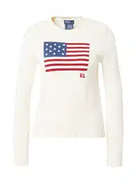 Svetr režná / námořnická modř / červená třešeň