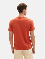 TOM TAILOR T-Shirt (OCS) rostrot/weiß