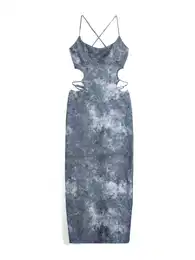 Šaty kouřově modrá / chladná modrá