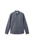 TOM TAILOR Hemd Langarmhemd taubenblau