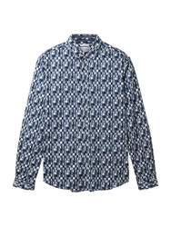 TOM TAILOR Hemd navy/taubenblau/weiß