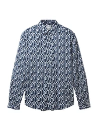 Hemd navy / taubenblau / wei