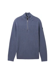 TOM TAILOR Strickpullover Grau/Dunkelblau/Blau