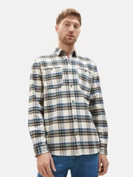 TOM TAILOR Hemd blau/grn/orange/wollwei