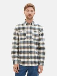 TOM TAILOR Hemd blau/grn/orange/wollwei