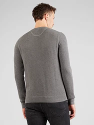 Gant Rundhalspullover Pique-Strickpullover Grau