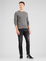 Gant Rundhalspullover Pique-Strickpullover Grau