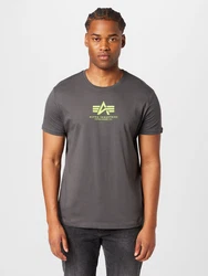 Alpha Industries Rundhalsshirt Basic T neongelb/grau