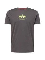 Alpha Industries Rundhalsshirt Basic T neongelb/grau