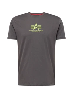 Alpha Industries Rundhalsshirt Basic T neongelb/grau