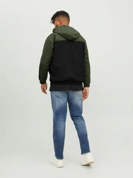 Jack & Jones Plus Jacke JJERUSH dunkelgrn/schwarz/wei