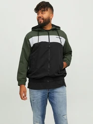 Jack & Jones Plus Jacke JJERUSH dunkelgrn/schwarz/wei