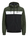 Jack & Jones Plus Jacke JJERUSH dunkelgrn/schwarz/wei