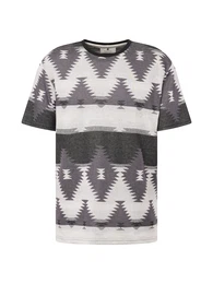 T-Shirt 'KIKKI' dunkelgrau / schwarz / wei