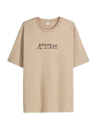 T-Shirt beige / schwarz