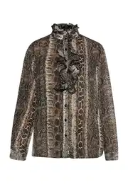 Bluza ecru/prljavo bijela / smeđa / crna