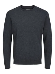 Jack & Jones Pullover JJEBASIC KNIT CREW NECK NOOS PLS anthrazit