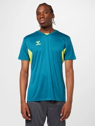 hummel Kurzarmshirt hmlAUTHENTIC PL JERSEY cyanblau/grau/schilf/schwarz