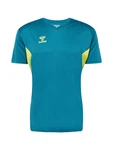 hummel Kurzarmshirt hmlAUTHENTIC PL JERSEY cyanblau/grau/schilf/schwarz