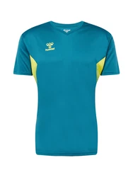 hummel Kurzarmshirt hmlAUTHENTIC PL JERSEY cyanblau/grau/schilf/schwarz