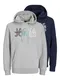 JACK & JONES Sweatshirt 'SHADY' dunkelblau / hellgrau / jade / wei