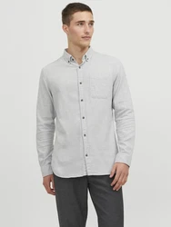 JACK & JONES Hemd 'JJEClassic' hellgrau