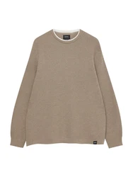 Pull&Bear Pullover hellbraun/weiß