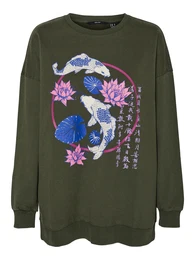 Sweater majica 'TANYA' kraljevsko plava / kaki / fuksija / bijela