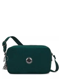 Taška přes rameno 'MILDA' tmavě zelená / černá / stříbrná