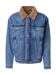 Jacke 'Sebastian' blue denim / hellbraun