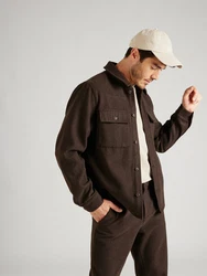 ABOUT YOU x Jaime Lorente 'Marco' Hemd und Jacke dunkelbraun