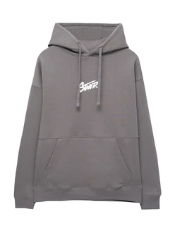 Pull&Bear Sweatshirt grau/weiß