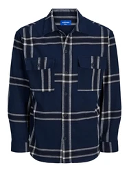 JACK & JONES Hemd 'FRI' navy/nachtblau/weiß