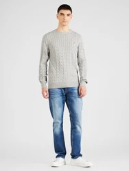 Gant Rundhalspullover COTTON CABLE C-NECK graumeliert/grau/grau melange