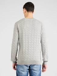Gant Rundhalspullover COTTON CABLE C-NECK graumeliert/grau/grau melange