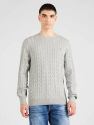 Gant Rundhalspullover COTTON CABLE C-NECK graumeliert/grau/grau melange