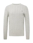 Gant Rundhalspullover COTTON CABLE C-NECK graumeliert/grau/grau melange