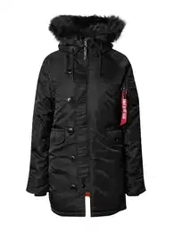 ALPHA INDUSTRIES Zimní bunda červená / černá / bílá