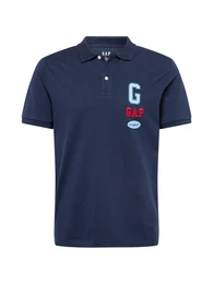 Poloshirt navy / hellblau / rot