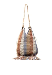 Shopper torba plava / smeđa / sepija / prljavo bijela