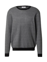 Pullover 'Devin' grau / schwarz